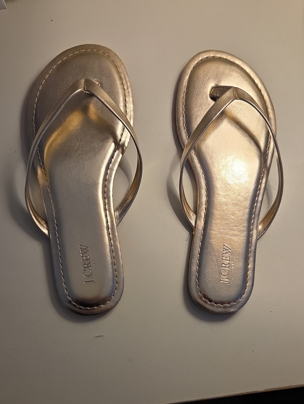 J. Crew Metallic Gold Thong Sandals for Women